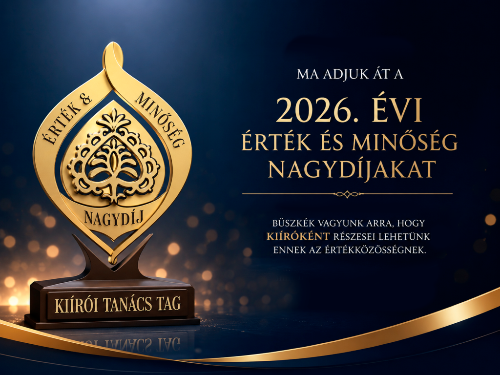 Ma adjuk át a 2026. évi Érték és Minőség Nagydíjakat