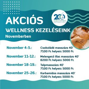 Akciós wellness kezelések novemberben!