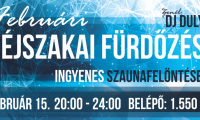 Februári zenés éjszakai fürdés