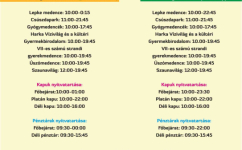 Jubileumi Fürdőfesztivál nyitva tartás