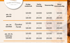 Változik a nyitvatartásunk az őszi szünetben!