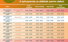 Nyitvatartás az őszi szünetben