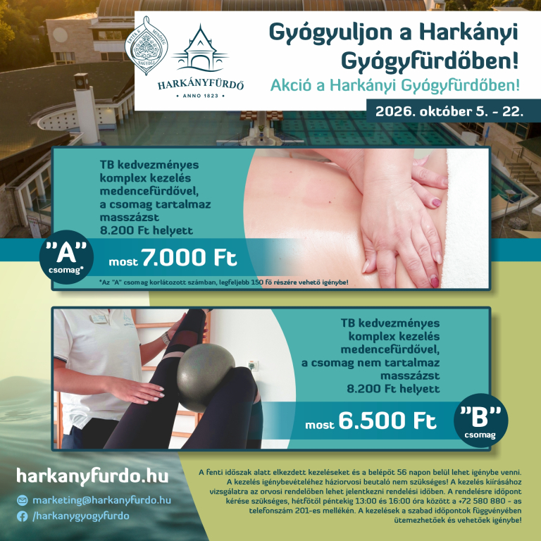 Gyógyuljon Harkányban – TB akció! 