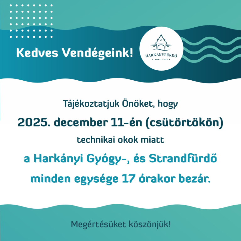 Tájékoztatás korábbi zárásról