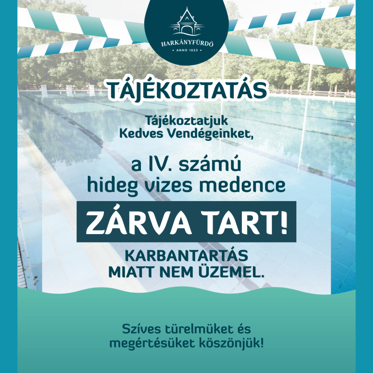 Tájékoztató a hideg vizes sportmedence nyitásról